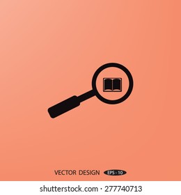   magnifying glass with Book vector icon