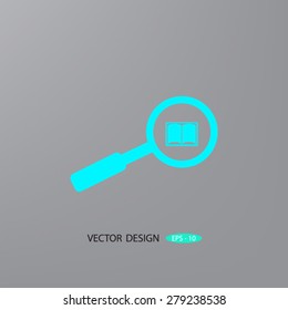 magnifying glass with Book vector icon