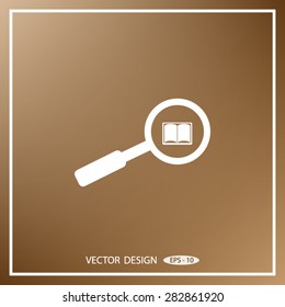 magnifying glass with Book vector icon
