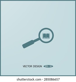 magnifying glass with Book vector icon