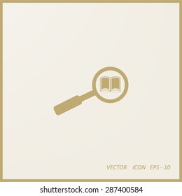 magnifying glass with Book vector icon