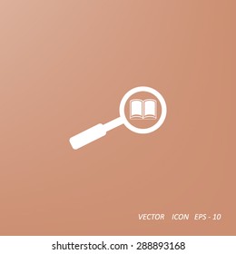 Magnifying Glass With Book Vector Icon