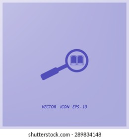 magnifying glass with Book vector icon