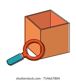 magnifying glass with box