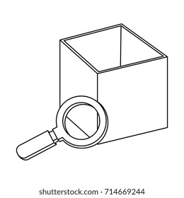 magnifying glass with box
