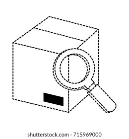 magnifying glass with box
