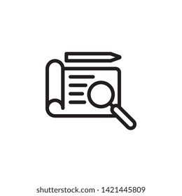 magnifying glass, business icon. Simple thin line, outline vector of Project Management icons for UI and UX, website or mobile application