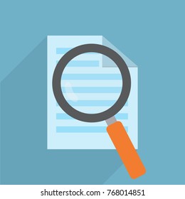 Magnifying glass and business paper 