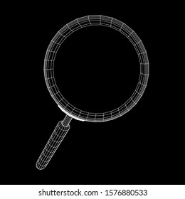 Magnifying glass. Business search concept. Wireframe low poly mesh vector illustration