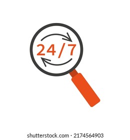 Magnifying glass business strategy. Vector illustration