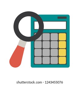 Magnifying glass and calculator
