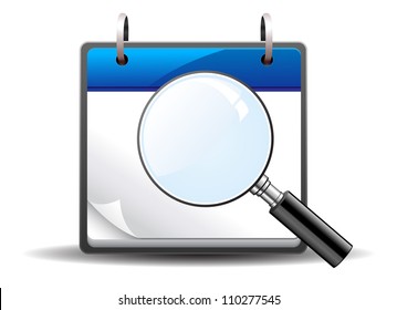 magnifying glass calendar vector