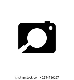 signo vectorial de diseño del logotipo de la cámara y de la lupa