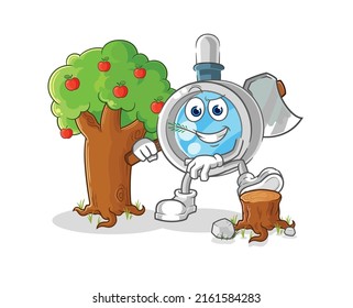 the magnifying glass Carpenter illustration. character vector