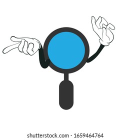 magnifying glass cartoon character design