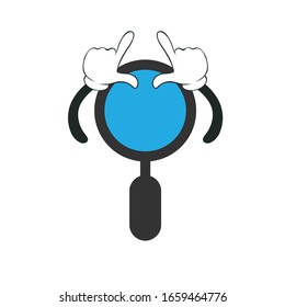 magnifying glass cartoon character design