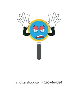 magnifying glass cartoon character design with expression