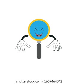 magnifying glass cartoon character design with expression