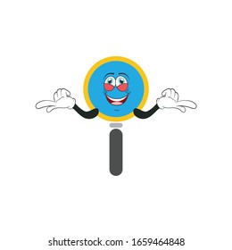 magnifying glass cartoon character design with expression