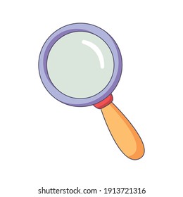 magnifying glass cartoon doodle hand drawn concept vector kawaii illustration.