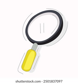 Magnifying glass cartoon icon vector illustration. 