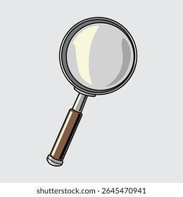 A Magnifying Glass cartoon illustration isolated on a light background