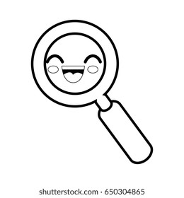 magnifying glass cartoon smiley