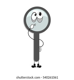 Magnifying glass cartoon thought. Comic vector magnifying glass