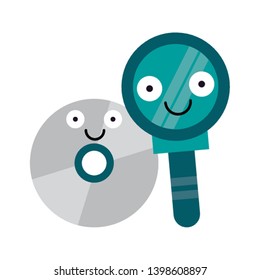 Magnifying glass and cd rom