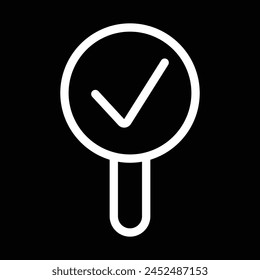 Vector de icono de comprobación de lupa