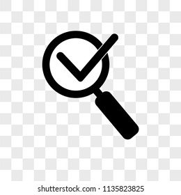 Magnifying Glass With Check Mark Vector Icon On Transparent Background, Magnifying Glass With Check Mark Icon