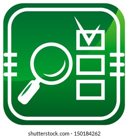 Magnifying glass and checklist