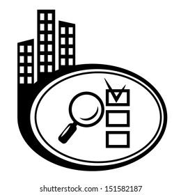 Magnifying glass and checklist