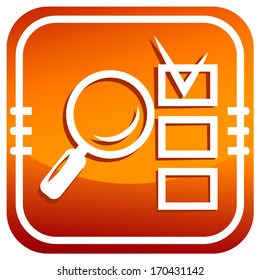 Magnifying glass and checklist
