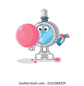 the magnifying glass chewing gum vector. cartoon character