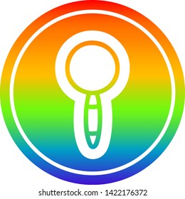 magnifying glass circular icon with rainbow gradient finish
