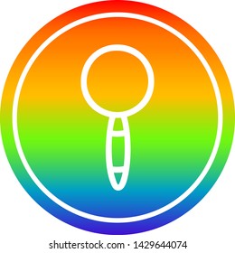 magnifying glass circular icon with rainbow gradient finish