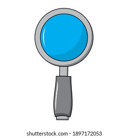Magnifying glass clipart icon. Evidence or search symbol. Vector design isolated on white background. Investigation tool.