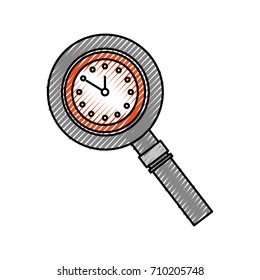 magnifying glass with clock handle equipment