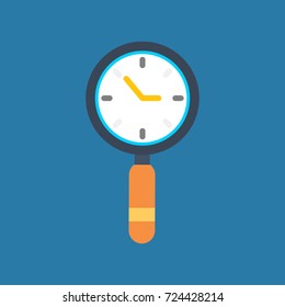 magnifying glass with clock icon