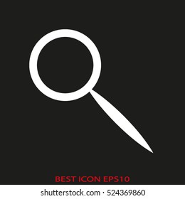 magnifying glass, close-up, search, vector icon, eps10