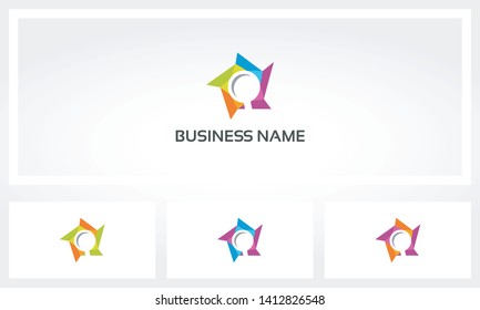 Magnifying Glass Color Search Logo