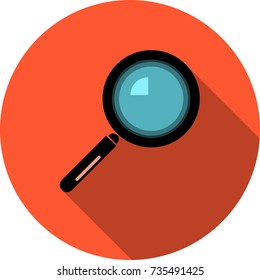 magnifying glass colored vector icon