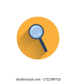 Magnifying Glass colorful flat icon with shadow.