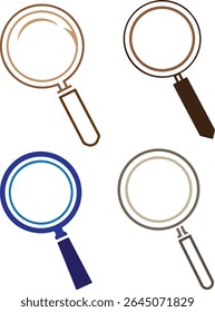 Magnifying Glass Colorful Vector Illustration Design Collection