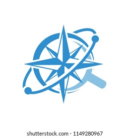 Magnifying glass and Compass Logo Design
