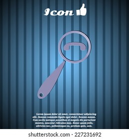 Magnifying Glass Contact Icon. Flat style. Made in vector