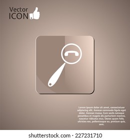 Magnifying Glass Contact Icon. Flat style. Made in vector