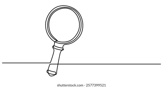 Magnifying Glass Continuous Line Icon, Continuous line drawing of magnifying  glass. One line of magnifying  glass. Magnifier continuous line art. Editable outline, outline pro vector illustration. 