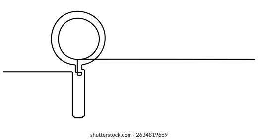 Magnifying Glass Continuous Line Icon, Magnifying Glass Continuous Line Icon, Continuous line illustration of magnifying glass. Continuous line drawing of magnifying glass lens